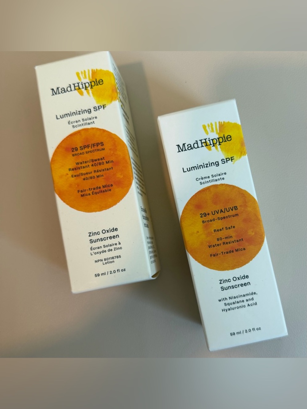 Mad Hippie Luminizing Facial SPF 29+ Sunscreen 2 fl oz set of two